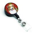 Teachers Aid Australian Shepherd Red & Green Snowflakes Christmas Retractable Badge Reel TE222927